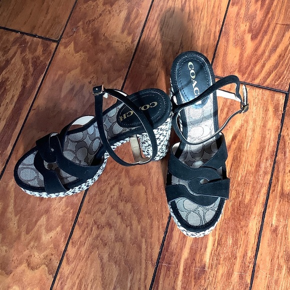 Coach Black Women's Sandals - Picture 1 of 4